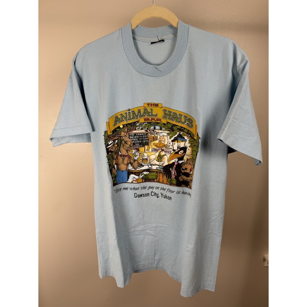 Vintage 1988 Comedy The Animal Haus Bar Drunk Animals T-Shirt Size XL